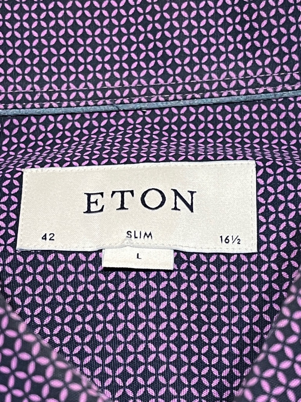 Eton Men's Purple Microdot Dress Shirt - Picture 7 of 9